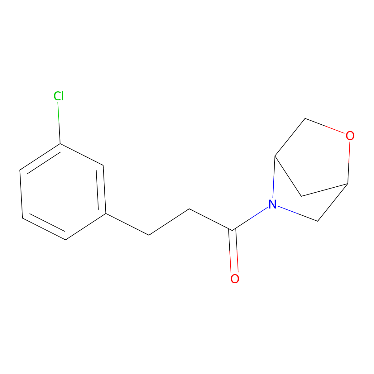 1-(2-Oxa-5-azabicyclo[2.2.1]heptan-5-yl)-3-(3-chlorophenyl)propan-1-one molecular structure, CAS 2034289-56-8