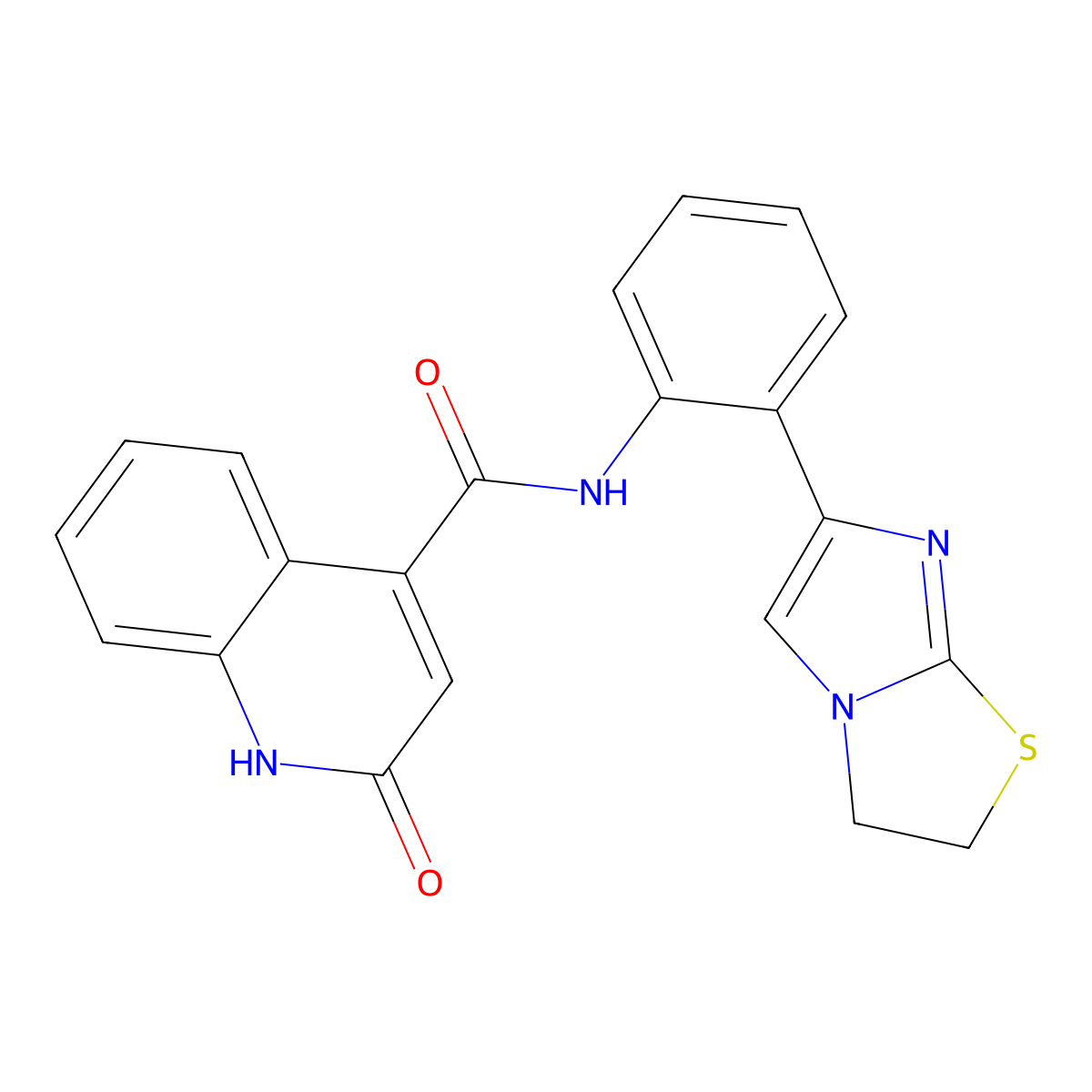 N-(2-(2,3-dihydroimidazo[2,1-b]thiazol-6-yl)phenyl)-2-hydroxyquinoline-4-carboxamide molecular structure, CAS 2034289-59-1