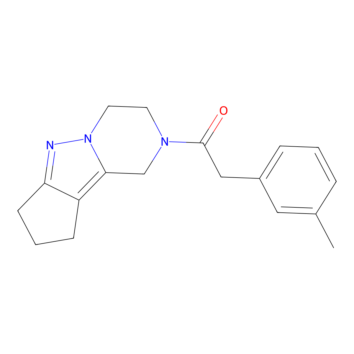 2-(3-Methylphenyl)-1-{7,8,11-triazatricyclo[6.4.0.0^{2,6}]dodeca-1,6-dien-11-yl}ethan-1-one molecular structure, CAS 2034289-71-7