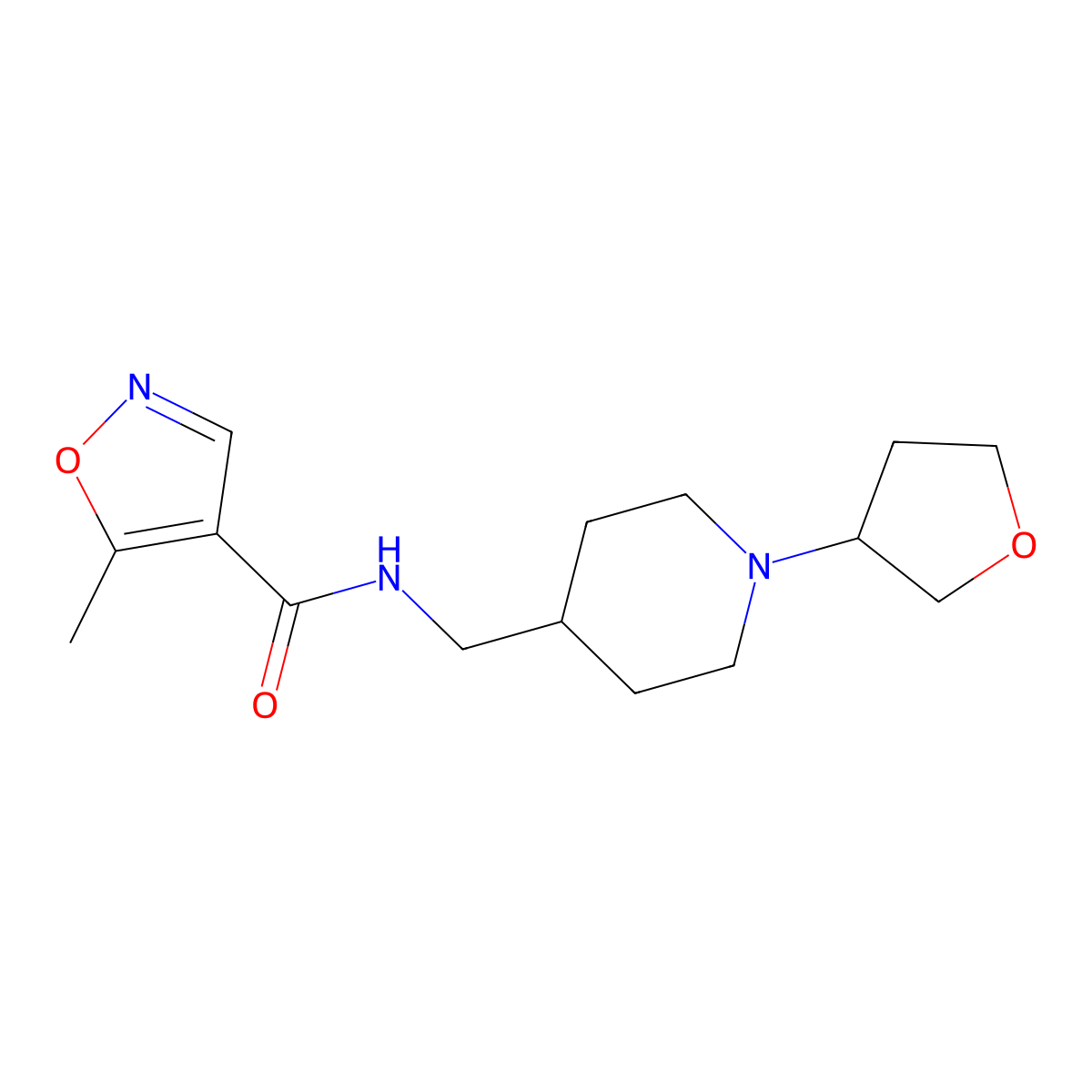 5-methyl-N-((1-(tetrahydrofuran-3-yl)piperidin-4-yl)methyl)isoxazole-4-carboxamide molecular structure, CAS 2034289-77-3