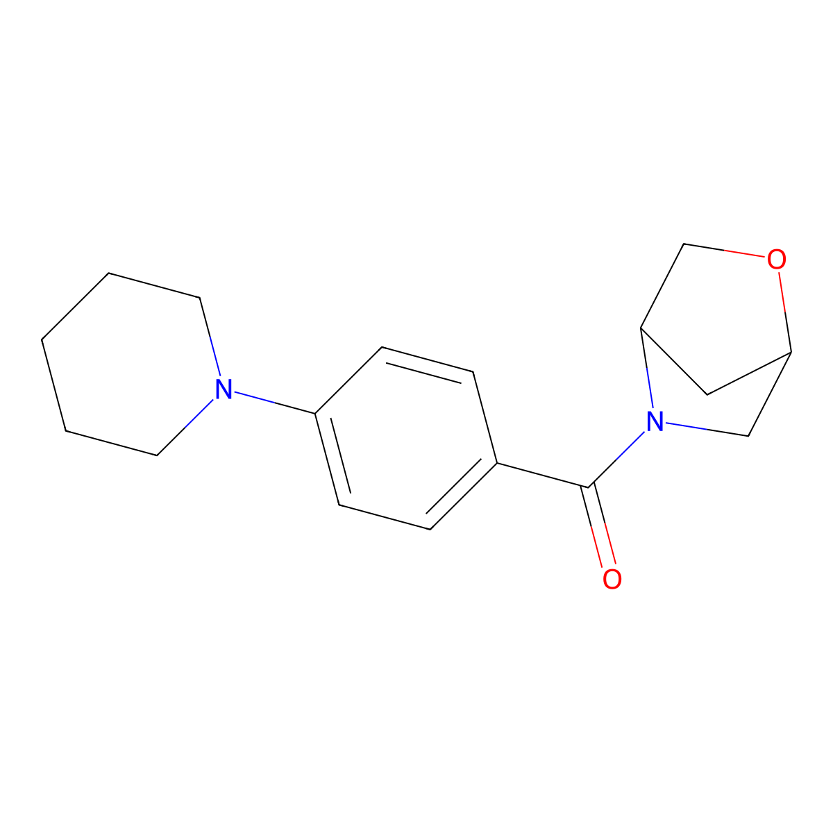 2-Oxa-5-azabicyclo[2.2.1]heptan-5-yl(4-(piperidin-1-yl)phenyl)methanone molecular structure, CAS 2034289-82-0