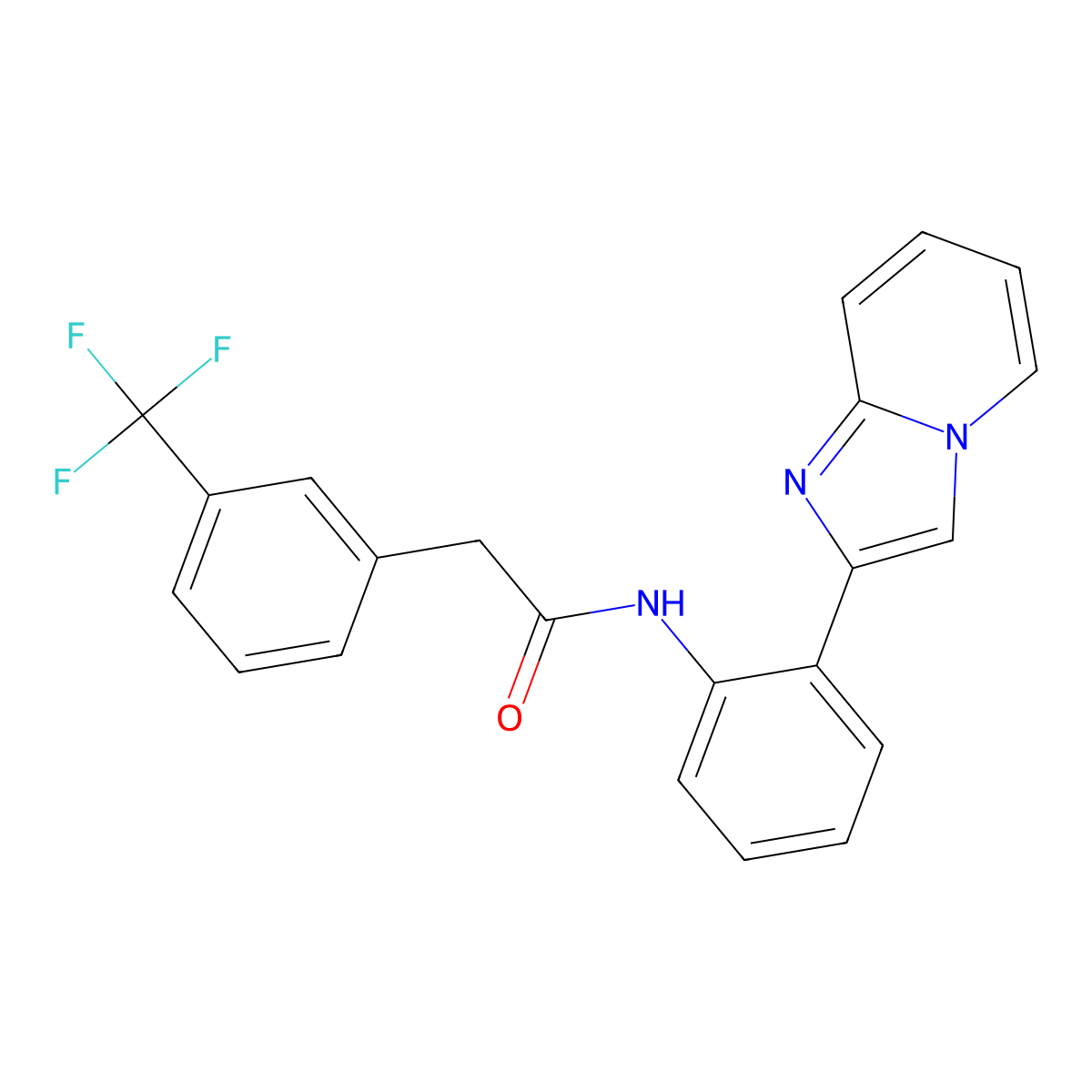 N-(2-(imidazo[1,2-a]pyridin-2-yl)phenyl)-2-(3-(trifluoromethyl)phenyl)acetamide molecular structure, CAS 2034289-85-3