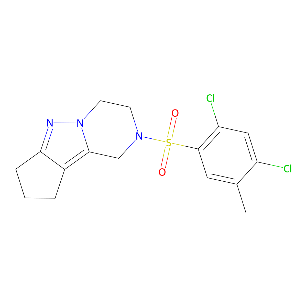 11-(2,4-Dichloro-5-methylbenzenesulfonyl)-7,8,11-triazatricyclo[6.4.0.0^{2,6}]dodeca-1,6-diene molecular structure, CAS 2034289-86-4