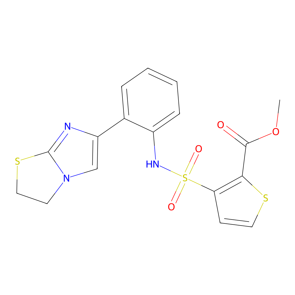 methyl 3-(N-(2-(2,3-dihydroimidazo[2,1-b]thiazol-6-yl)phenyl)sulfamoyl)thiophene-2-carboxylate molecular structure, CAS 2034289-89-7