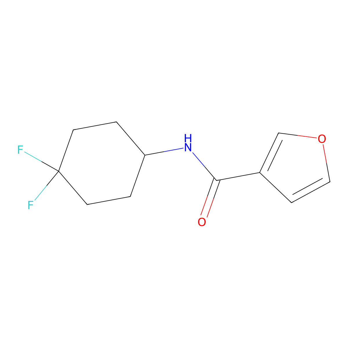 N-(4,4-difluorocyclohexyl)furan-3-carboxamide molecular structure, CAS 2034290-01-0