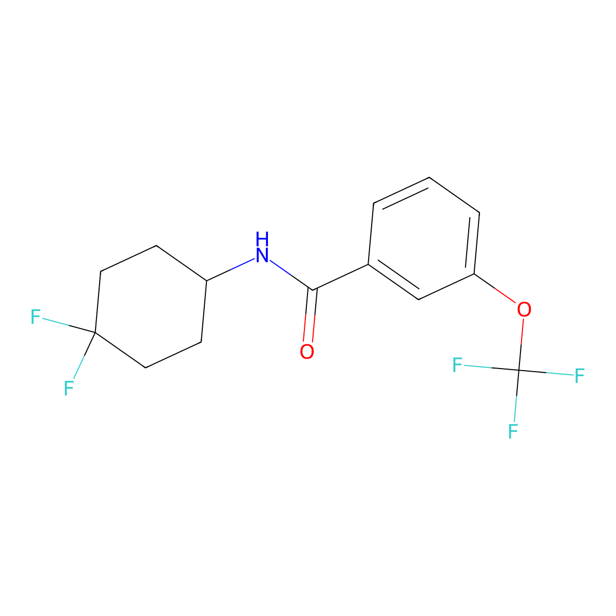 N-(4,4-difluorocyclohexyl)-3-(trifluoromethoxy)benzamide molecular structure, CAS 2034290-07-6