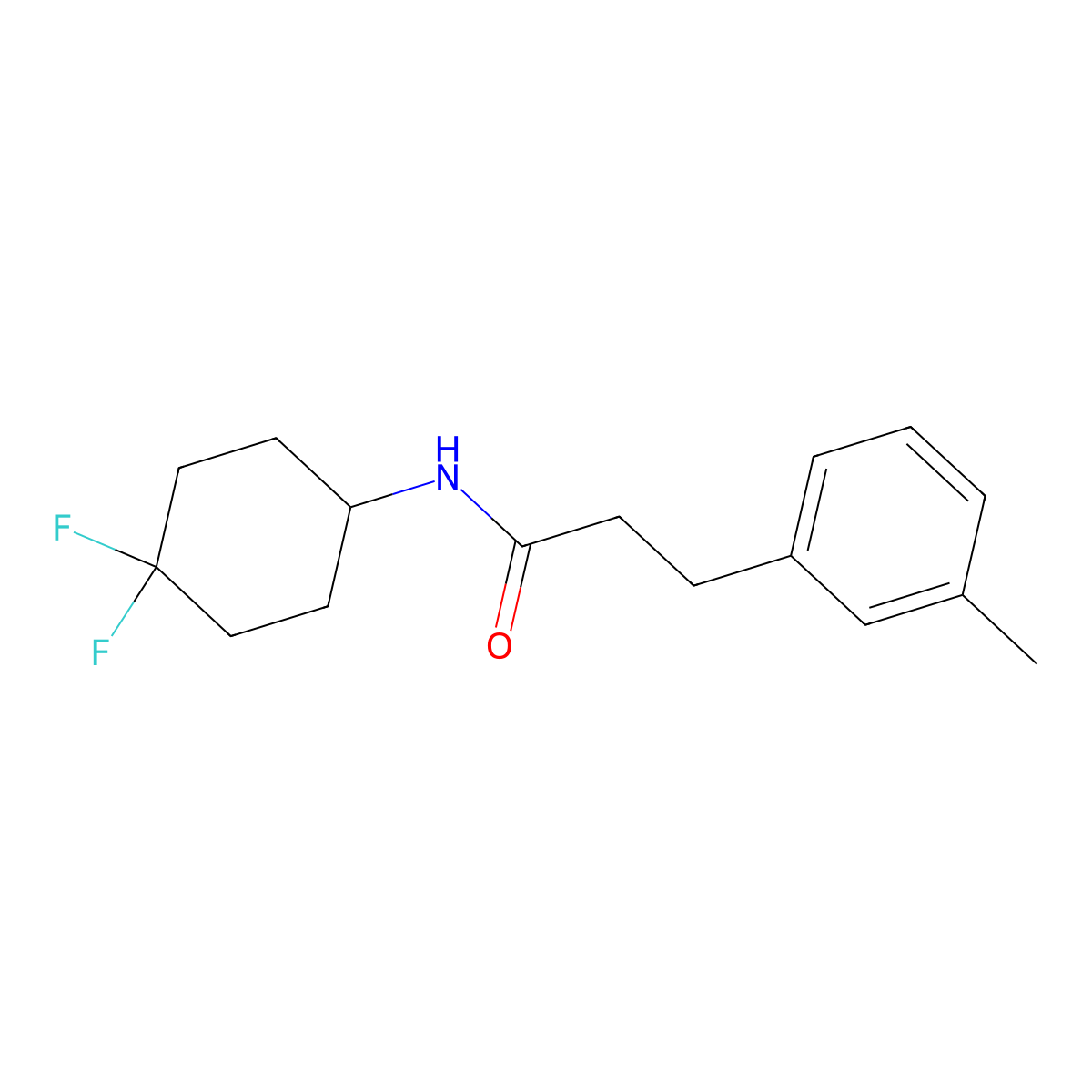 N-(4,4-difluorocyclohexyl)-3-(m-tolyl)propanamide molecular structure, CAS 2034290-12-3