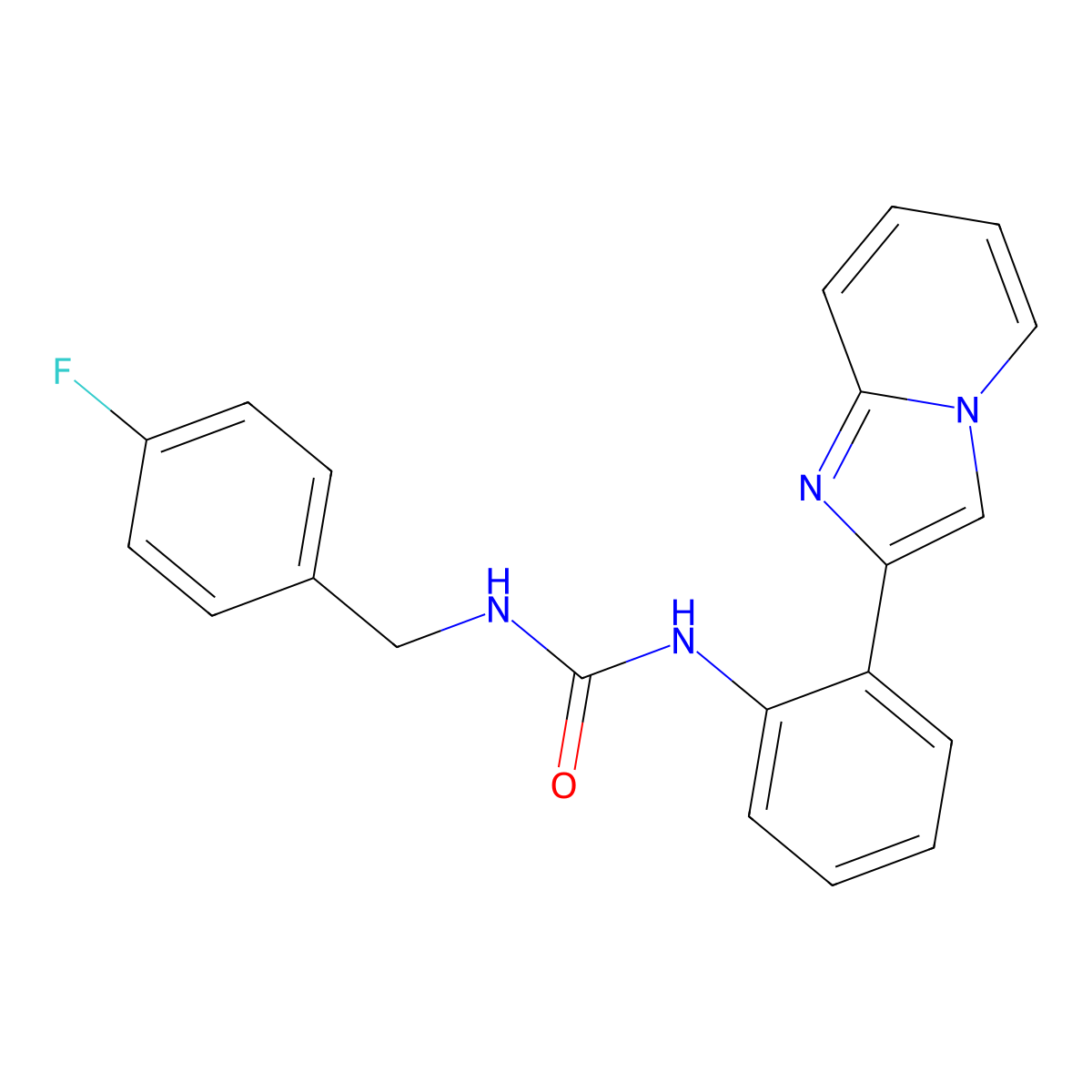 1-[(4-Fluorophenyl)methyl]-3-(2-{imidazo[1,2-a]pyridin-2-yl}phenyl)urea molecular structure, CAS 2034290-22-5