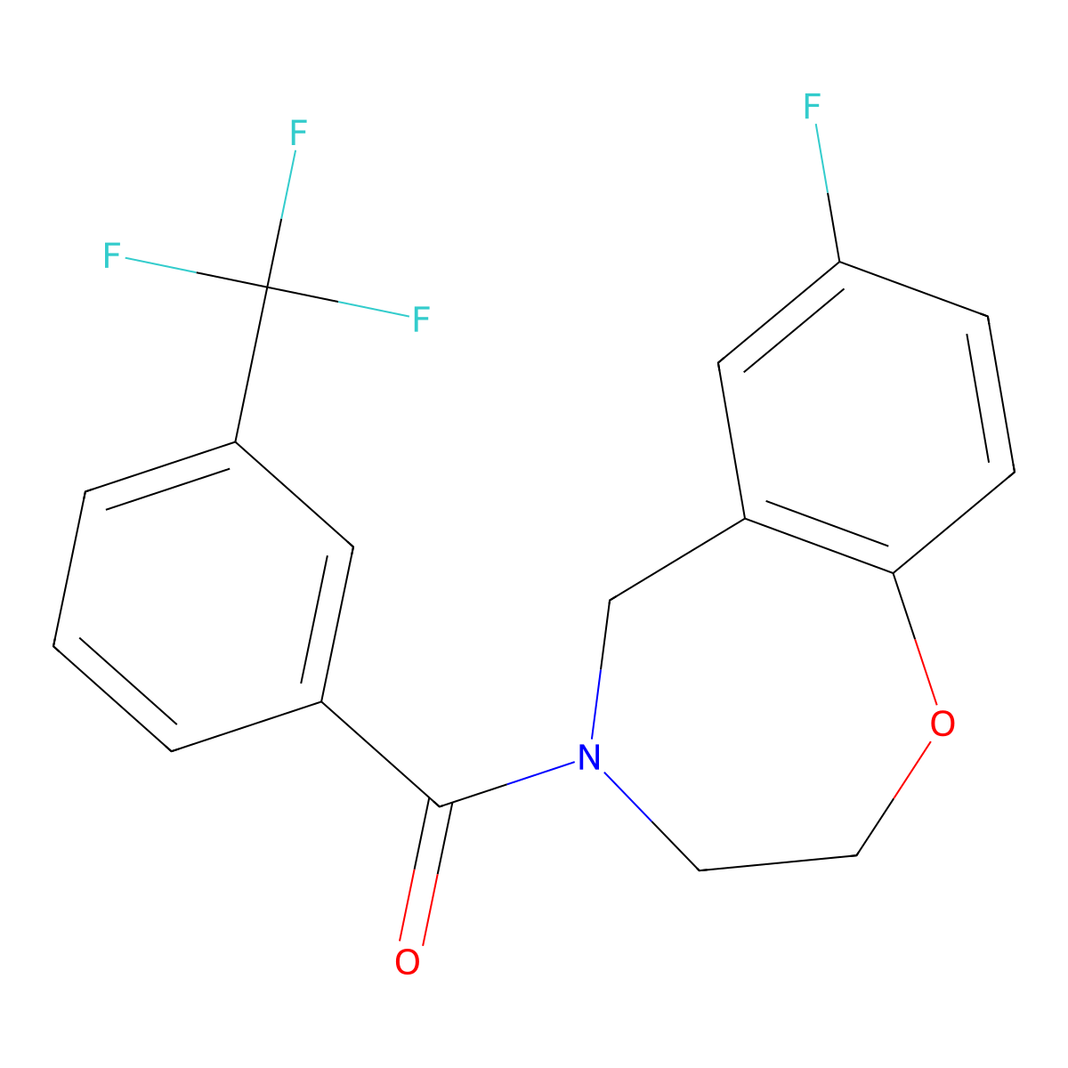 (7-fluoro-2,3-dihydrobenzo[f][1,4]oxazepin-4(5H)-yl)(3-(trifluoromethyl)phenyl)methanone molecular structure, CAS 2034290-24-7