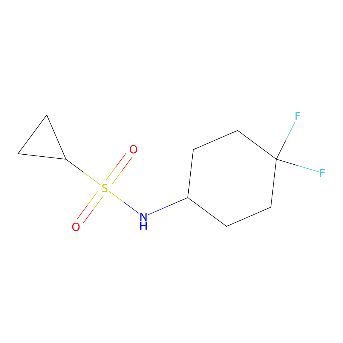 N-(4,4-difluorocyclohexyl)cyclopropanesulfonamide molecular structure, CAS 2034290-32-7