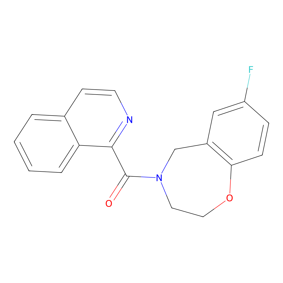 (7-fluoro-2,3-dihydrobenzo[f][1,4]oxazepin-4(5H)-yl)(isoquinolin-1-yl)methanone molecular structure, CAS 2034290-42-9