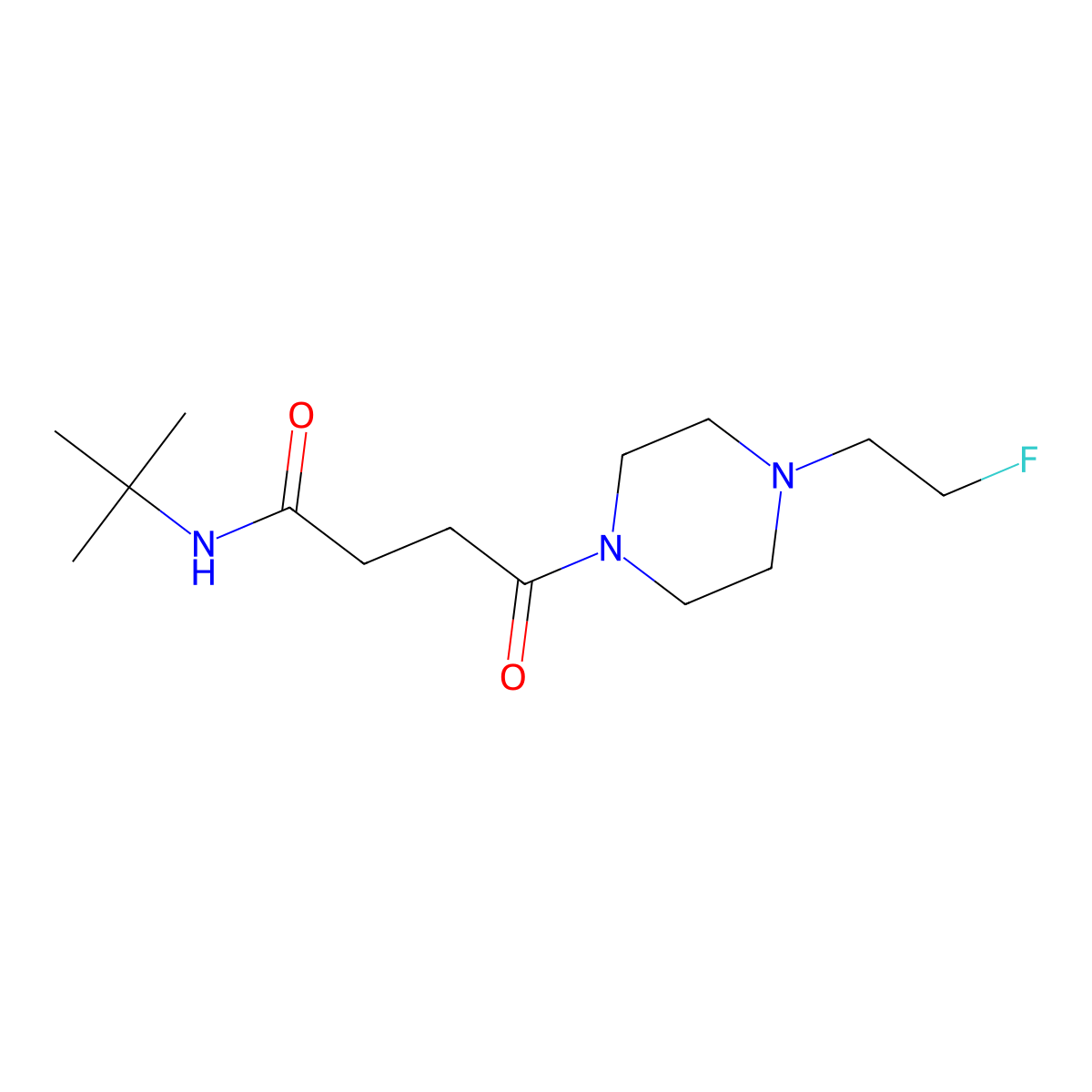 N-tert-butyl-4-[4-(2-fluoroethyl)piperazin-1-yl]-4-oxobutanamide molecular structure, CAS 2034290-55-4