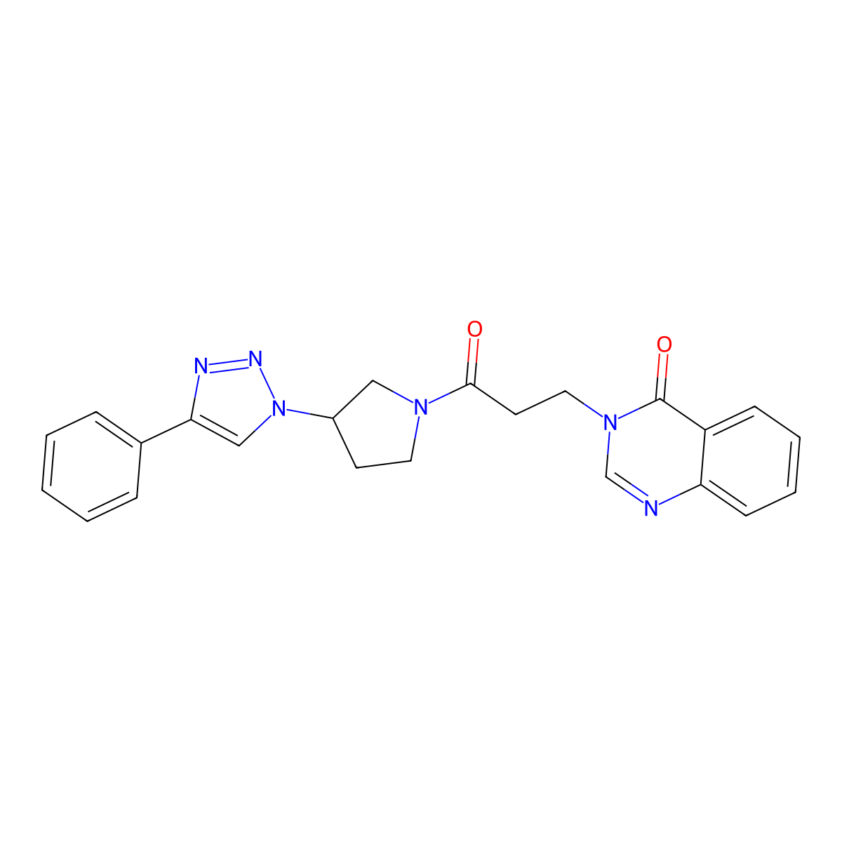 3-(3-oxo-3-(3-(4-phenyl-1H-1,2,3-triazol-1-yl)pyrrolidin-1-yl)propyl)quinazolin-4(3H)-one molecular structure, CAS 2034290-60-1