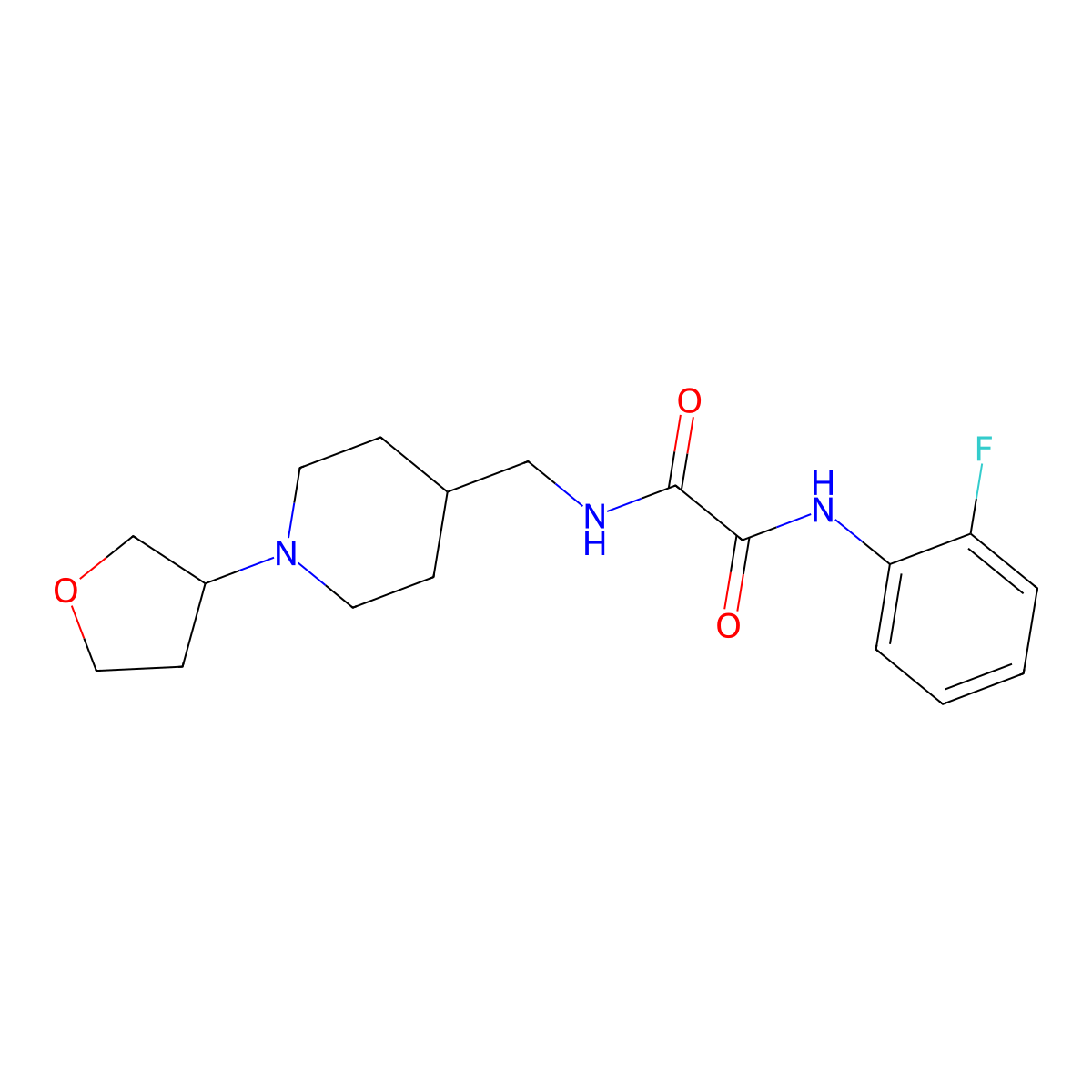 N1-(2-fluorophenyl)-N2-((1-(tetrahydrofuran-3-yl)piperidin-4-yl)methyl)oxalamide molecular structure, CAS 2034290-71-4