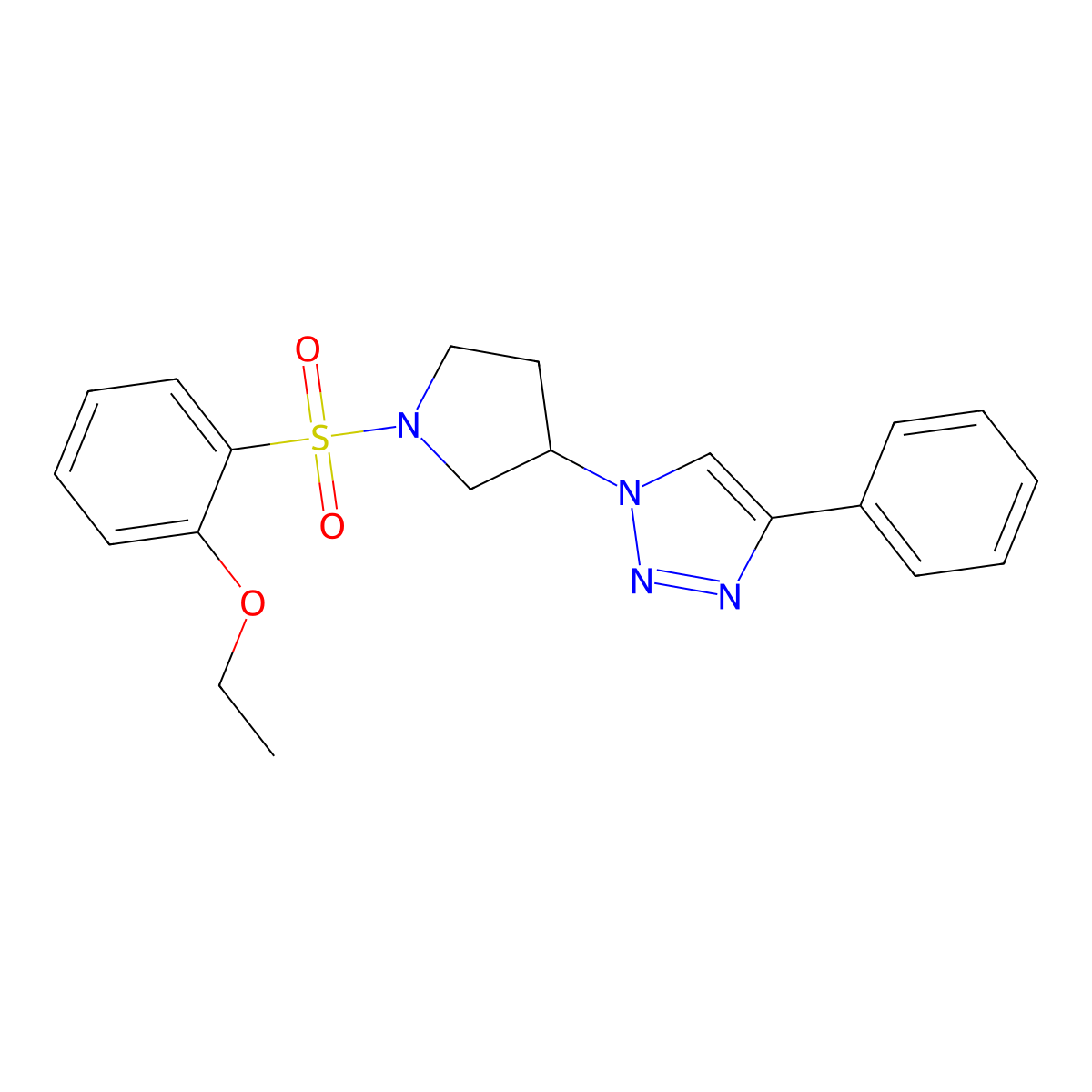 1-(1-((2-ethoxyphenyl)sulfonyl)pyrrolidin-3-yl)-4-phenyl-1H-1,2,3-triazole molecular structure, CAS 2034290-88-3