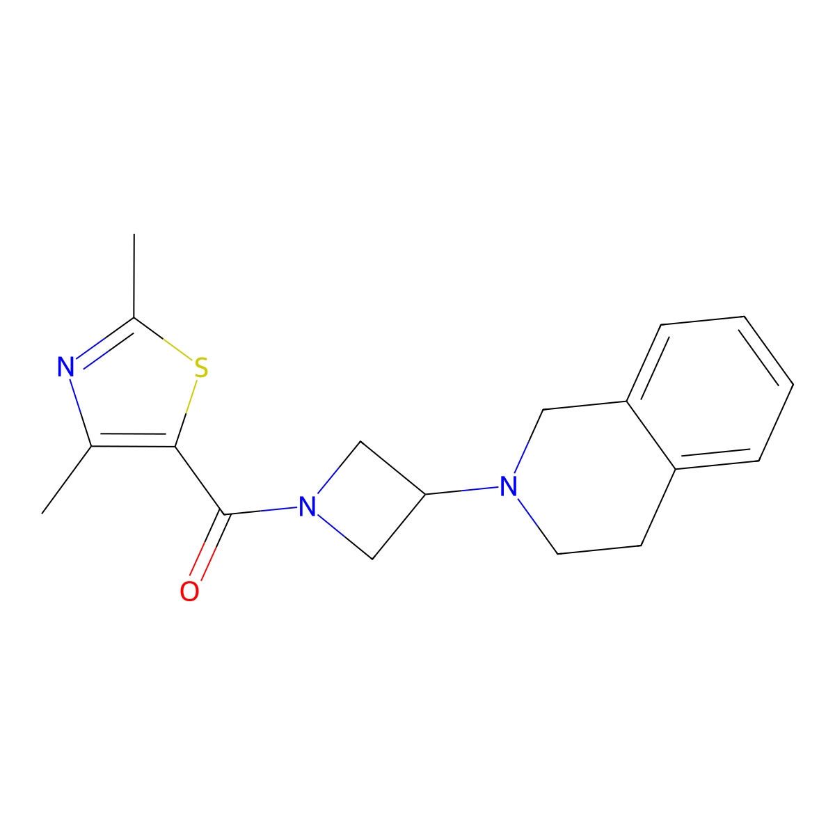 (3-(3,4-dihydroisoquinolin-2(1H)-yl)azetidin-1-yl)(2,4-dimethylthiazol-5-yl)methanone molecular structure, CAS 2034290-89-4