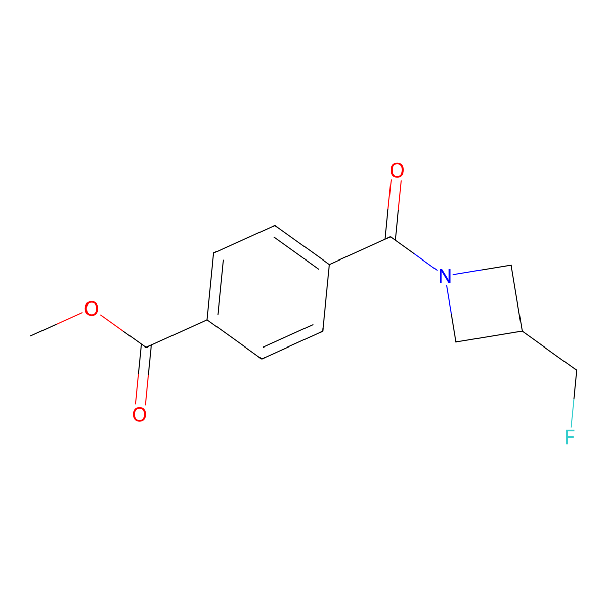 Methyl 4-[3-(fluoromethyl)azetidine-1-carbonyl]benzoate molecular structure, CAS 2034290-99-6
