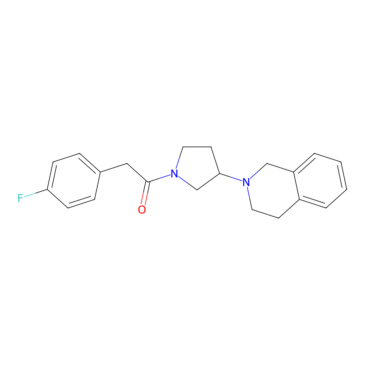 1-(3-(3,4-dihydroisoquinolin-2(1H)-yl)pyrrolidin-1-yl)-2-(4-fluorophenyl)ethanone molecular structure, CAS 2034291-00-2