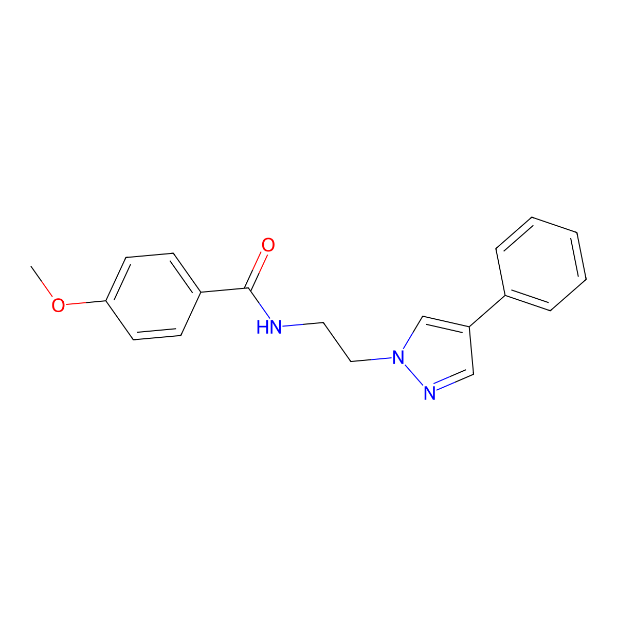 4-methoxy-N-[2-(4-phenyl-1H-pyrazol-1-yl)ethyl]benzamide molecular structure, CAS 2034291-17-1