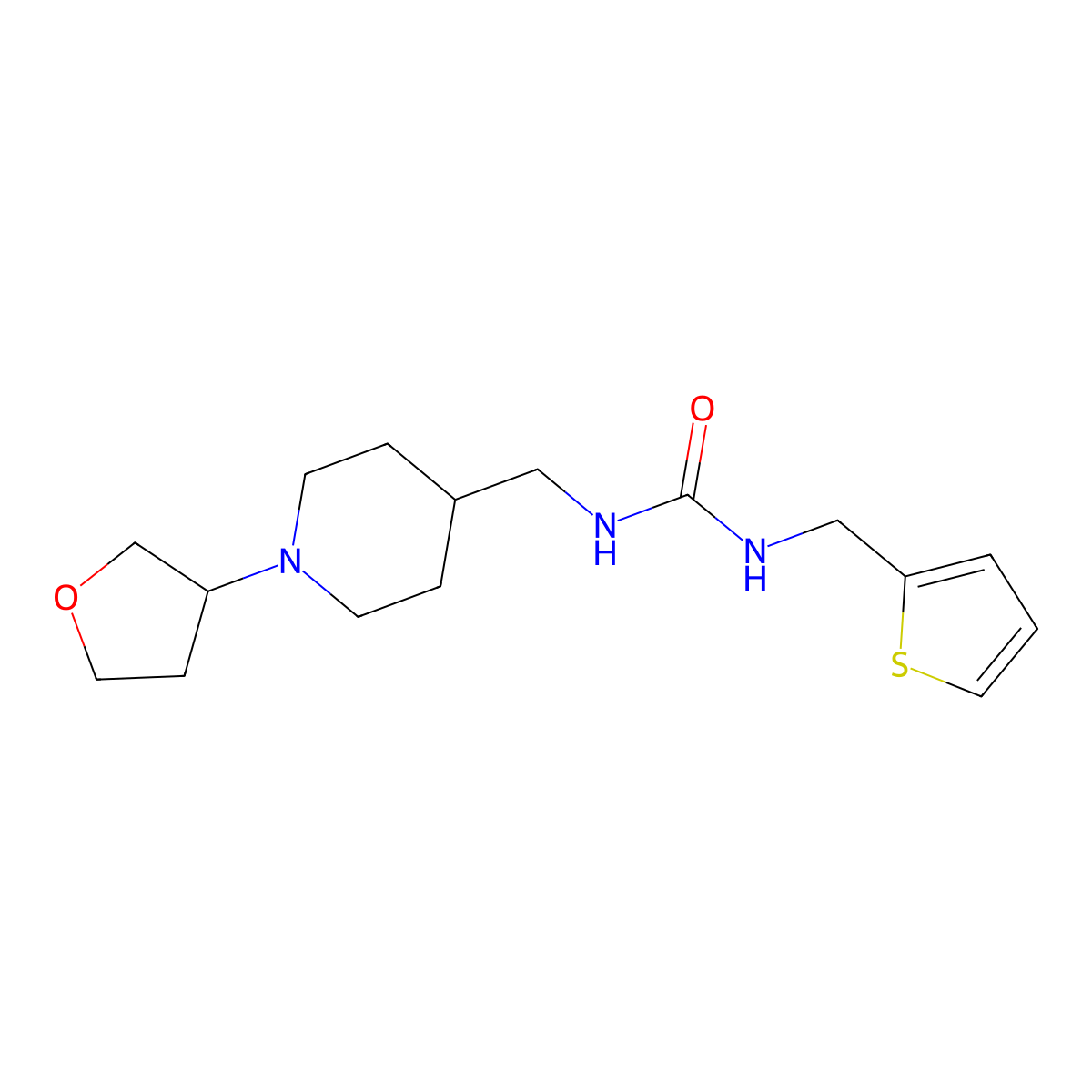 1-((1-(Tetrahydrofuran-3-yl)piperidin-4-yl)methyl)-3-(thiophen-2-ylmethyl)urea molecular structure, CAS 2034291-21-7