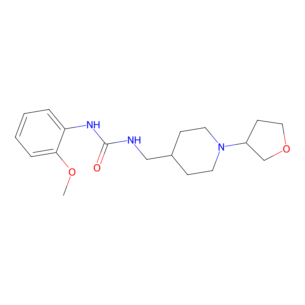 1-(2-Methoxyphenyl)-3-((1-(tetrahydrofuran-3-yl)piperidin-4-yl)methyl)urea molecular structure, CAS 2034291-29-5