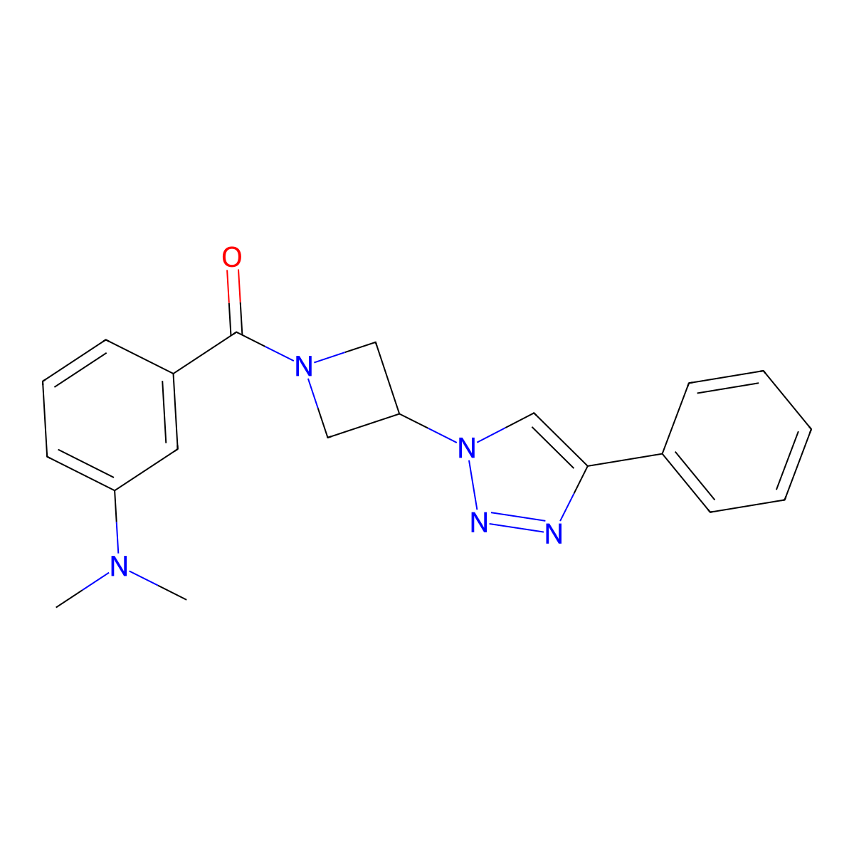 (3-(dimethylamino)phenyl)(3-(4-phenyl-1H-1,2,3-triazol-1-yl)azetidin-1-yl)methanone molecular structure, CAS 2034291-37-5
