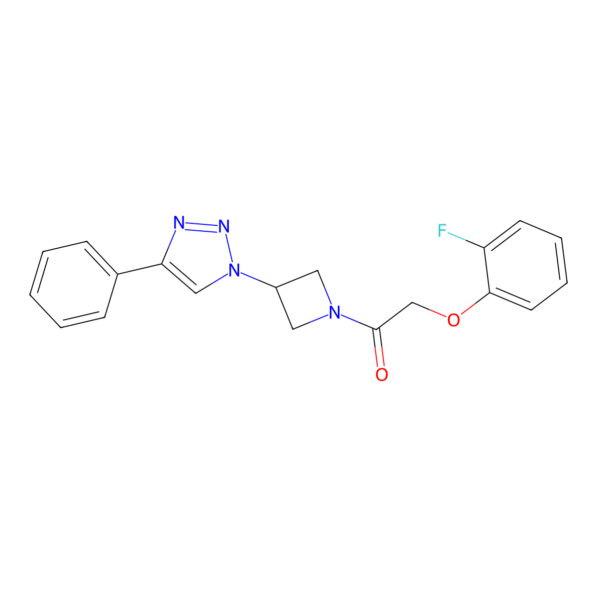 2-(2-fluorophenoxy)-1-(3-(4-phenyl-1H-1,2,3-triazol-1-yl)azetidin-1-yl)ethanone molecular structure, CAS 2034291-50-2