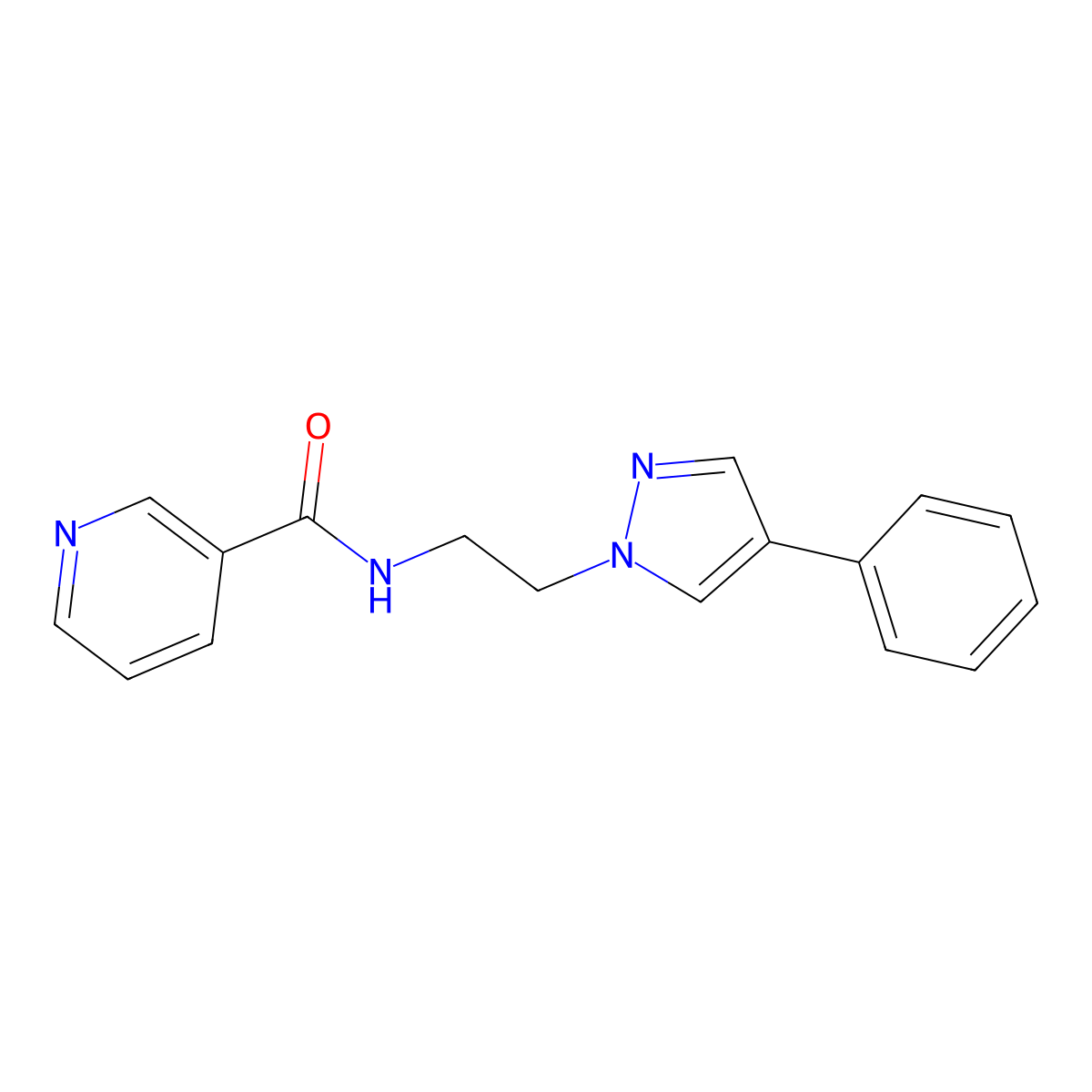 N-(2-(4-phenyl-1H-pyrazol-1-yl)ethyl)nicotinamide molecular structure, CAS 2034291-51-3