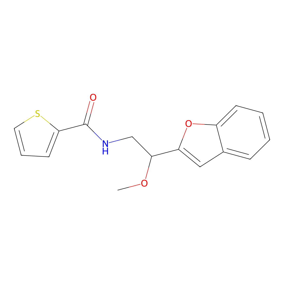 N-(2-(benzofuran-2-yl)-2-methoxyethyl)thiophene-2-carboxamide molecular structure, CAS 2034291-54-6