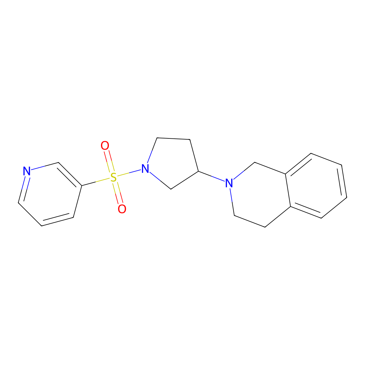2-(1-(Pyridin-3-ylsulfonyl)pyrrolidin-3-yl)-1,2,3,4-tetrahydroisoquinoline molecular structure, CAS 2034291-56-8