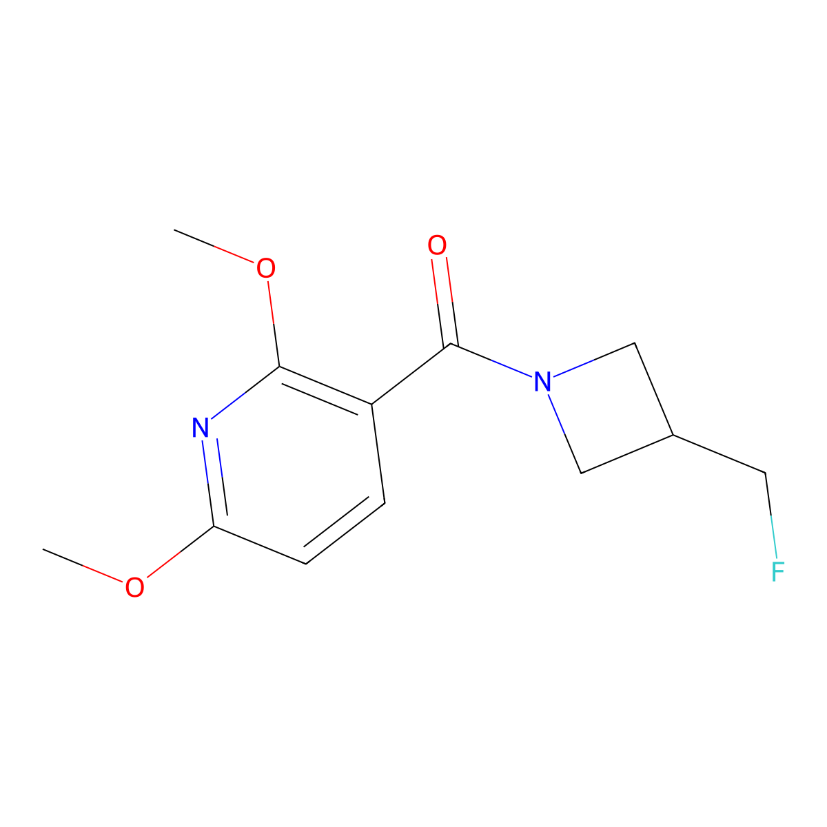 (2,6-Dimethoxypyridin-3-yl)(3-(fluoromethyl)azetidin-1-yl)methanone molecular structure, CAS 2034291-67-1