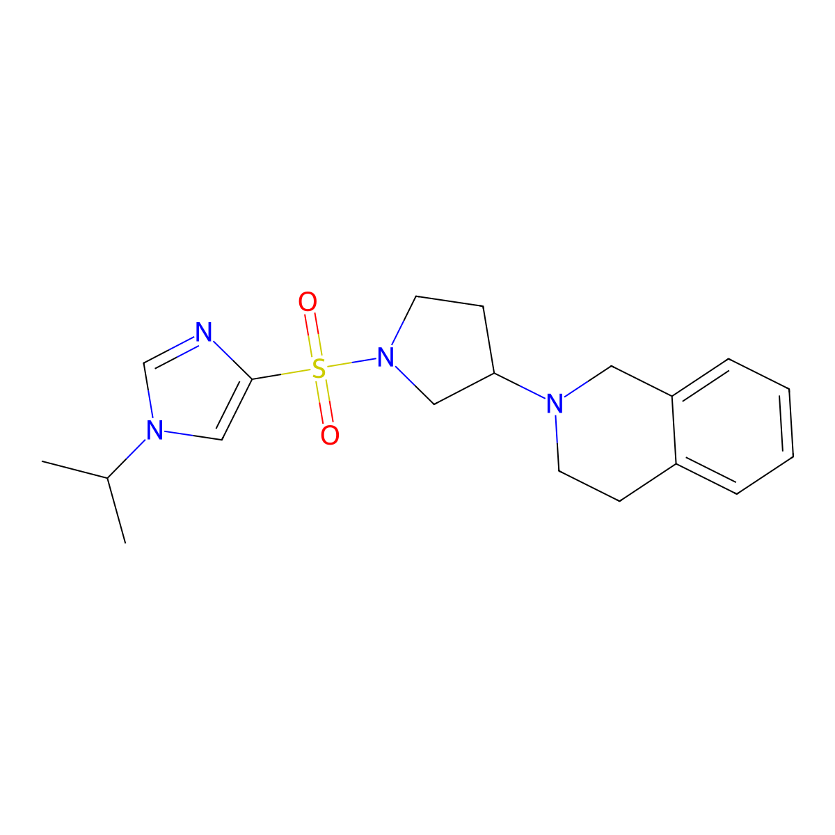 2-(1-((1-isopropyl-1H-imidazol-4-yl)sulfonyl)pyrrolidin-3-yl)-1,2,3,4-tetrahydroisoquinoline molecular structure, CAS 2034291-72-8