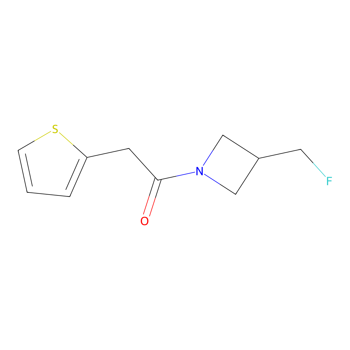 1-(3-(Fluoromethyl)azetidin-1-yl)-2-(thiophen-2-yl)ethanone molecular structure, CAS 2034291-73-9
