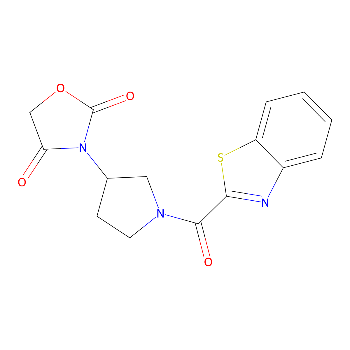 3-(1-(Benzo[d]thiazole-2-carbonyl)pyrrolidin-3-yl)oxazolidine-2,4-dione molecular structure, CAS 2034291-74-0
