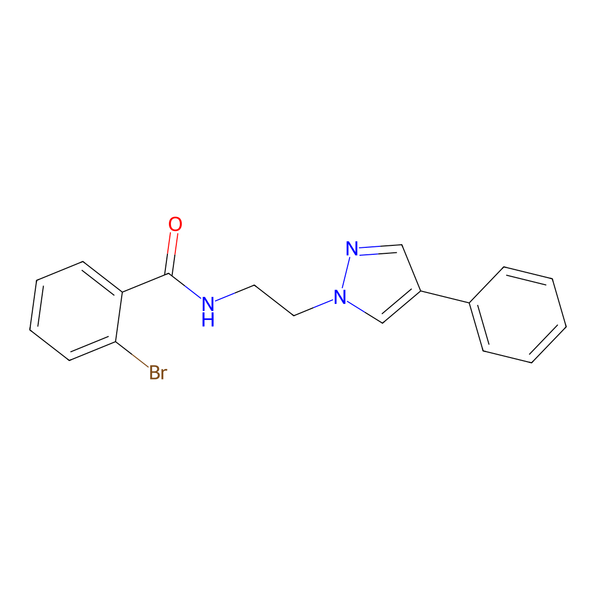 2-bromo-N-(2-(4-phenyl-1H-pyrazol-1-yl)ethyl)benzamide molecular structure, CAS 2034291-77-3