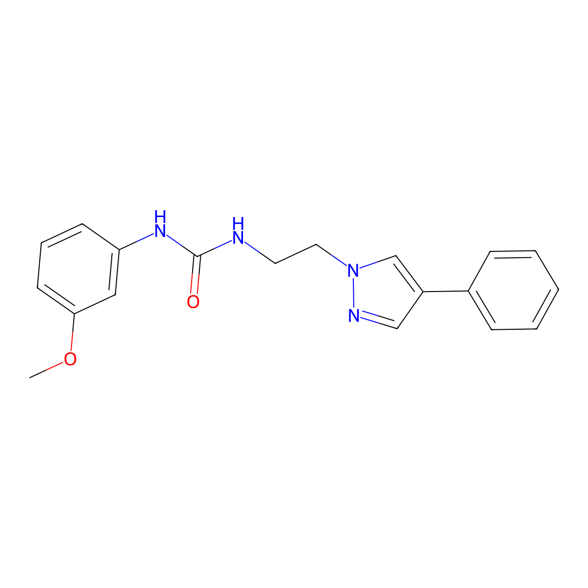 1-(3-methoxyphenyl)-3-(2-(4-phenyl-1H-pyrazol-1-yl)ethyl)urea molecular structure, CAS 2034291-81-9