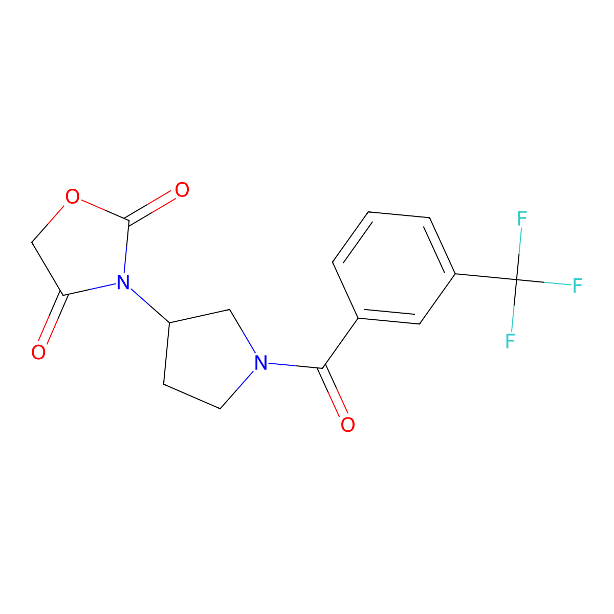 3-(1-(3-(Trifluoromethyl)benzoyl)pyrrolidin-3-yl)oxazolidine-2,4-dione molecular structure, CAS 2034291-83-1