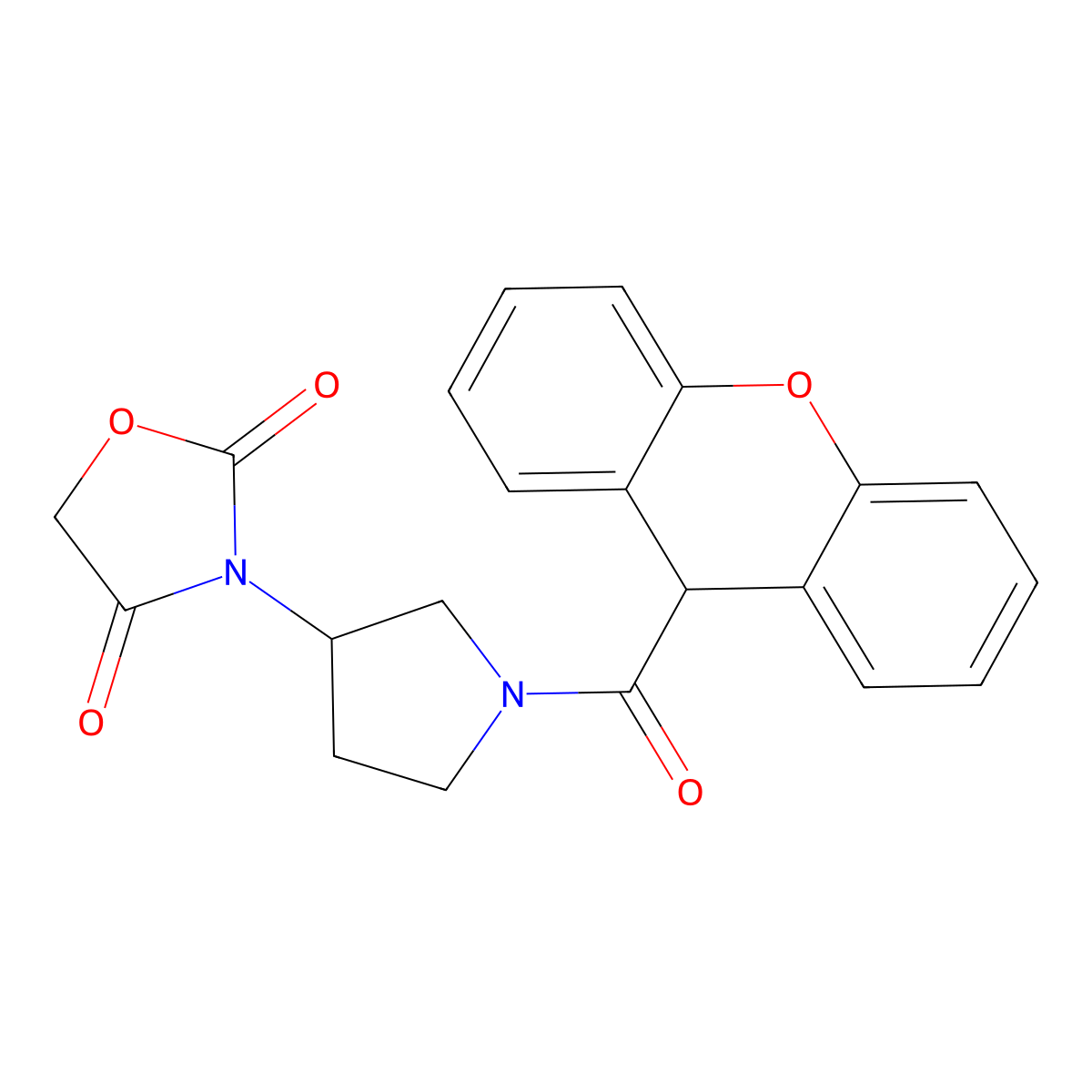 3-(1-(9H-xanthene-9-carbonyl)pyrrolidin-3-yl)oxazolidine-2,4-dione molecular structure, CAS 2034291-93-3