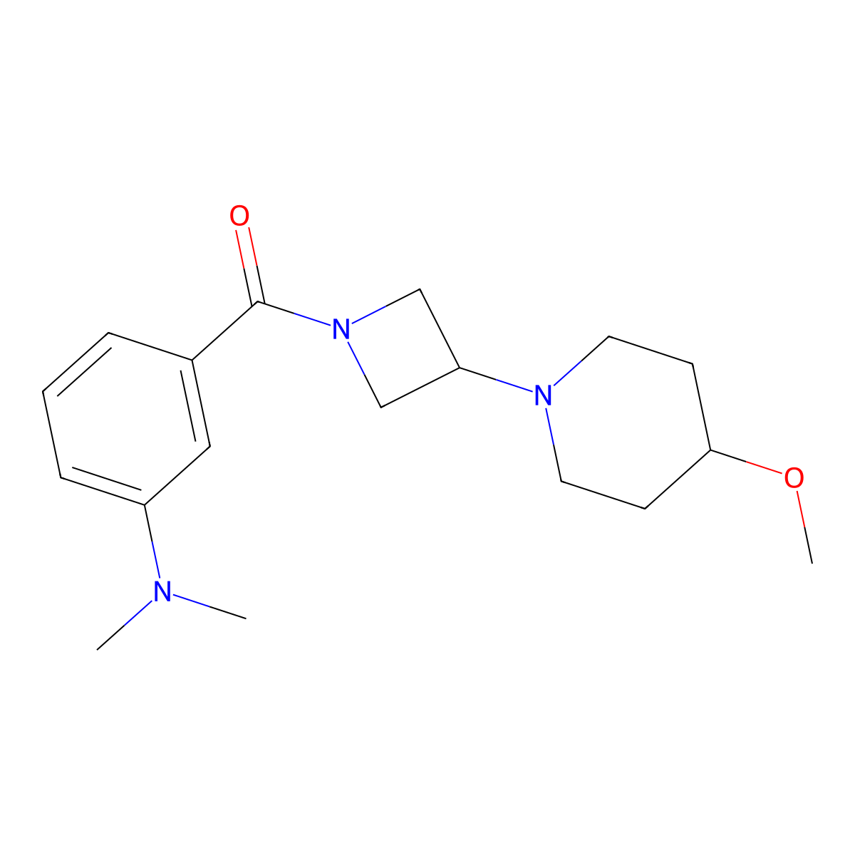 (3-(Dimethylamino)phenyl)(3-(4-methoxypiperidin-1-yl)azetidin-1-yl)methanone molecular structure, CAS 2034291-94-4