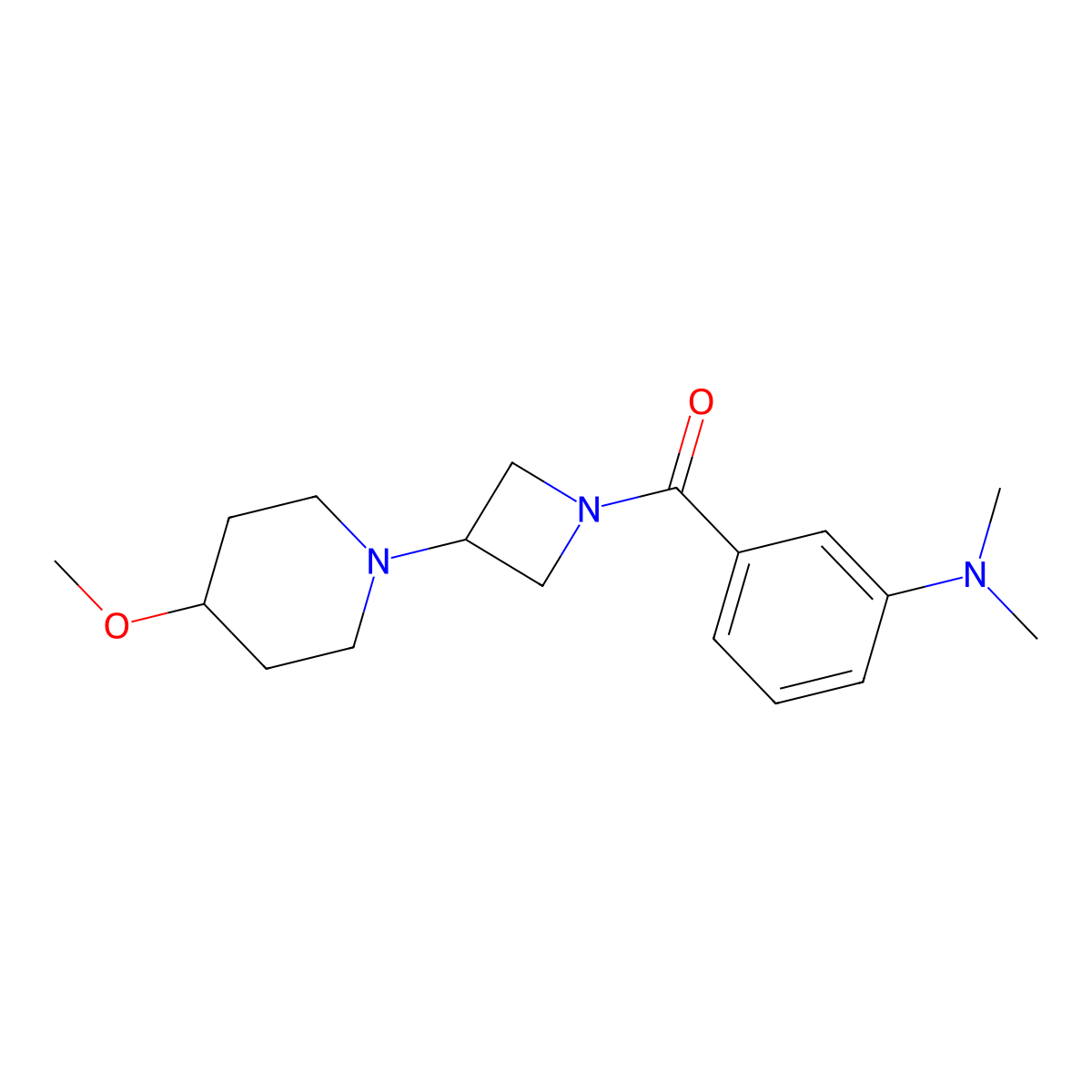 (3-(Dimethylamino)phenyl)(3-(4-methoxypiperidin-1-yl)azetidin-1-yl)methanone molecular structure, CAS 2034291-94-4