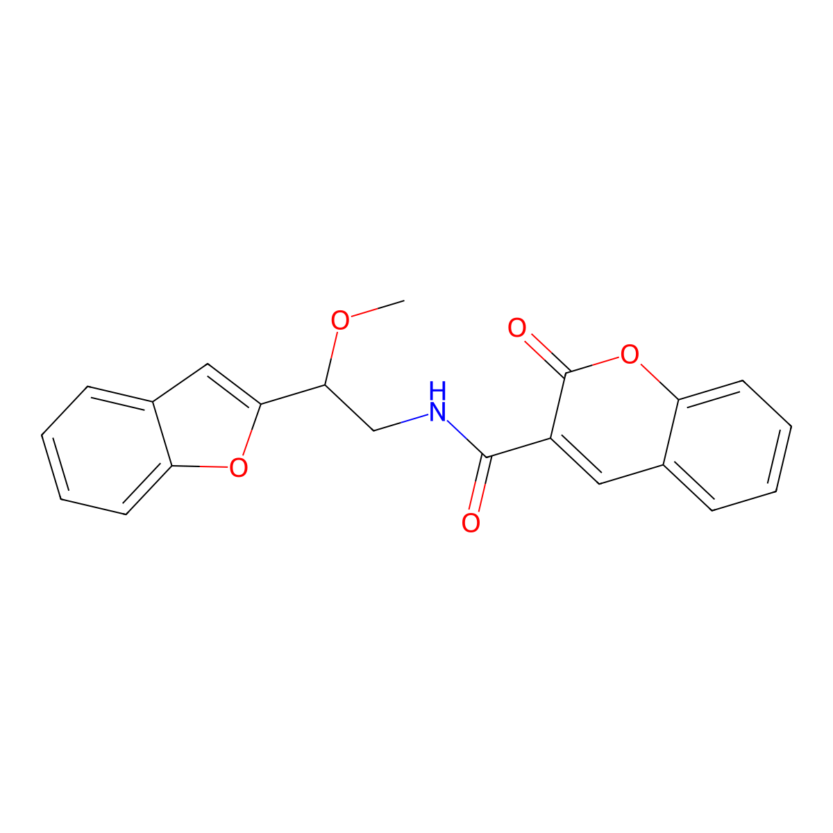 N-(2-(benzofuran-2-yl)-2-methoxyethyl)-2-oxo-2H-chromene-3-carboxamide molecular structure, CAS 2034292-02-7