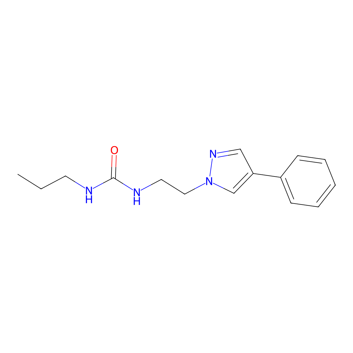 1-(2-(4-phenyl-1H-pyrazol-1-yl)ethyl)-3-propylurea molecular structure, CAS 2034292-03-8