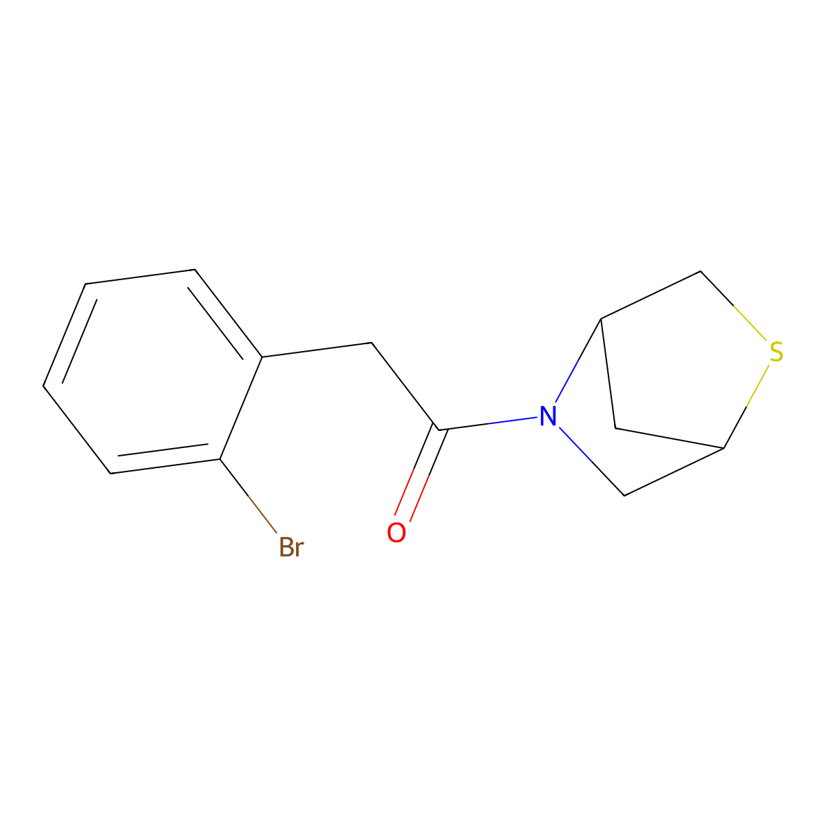 1-(2-Thia-5-azabicyclo[2.2.1]heptan-5-yl)-2-(2-bromophenyl)ethanone molecular structure, CAS 2034292-09-4
