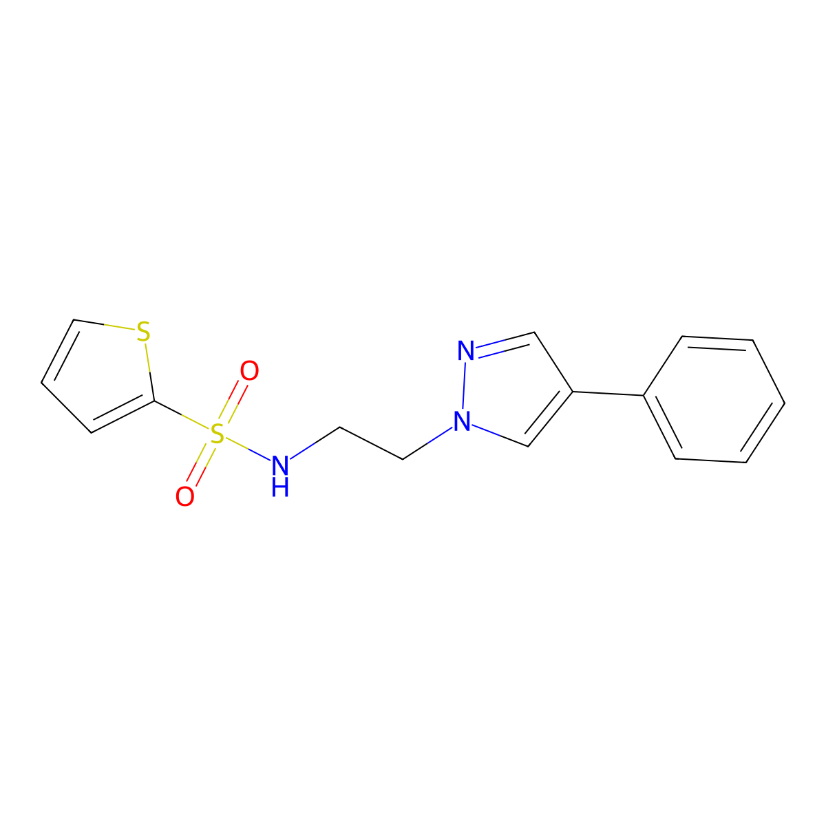 N-(2-(4-phenyl-1H-pyrazol-1-yl)ethyl)thiophene-2-sulfonamide molecular structure, CAS 2034292-11-8