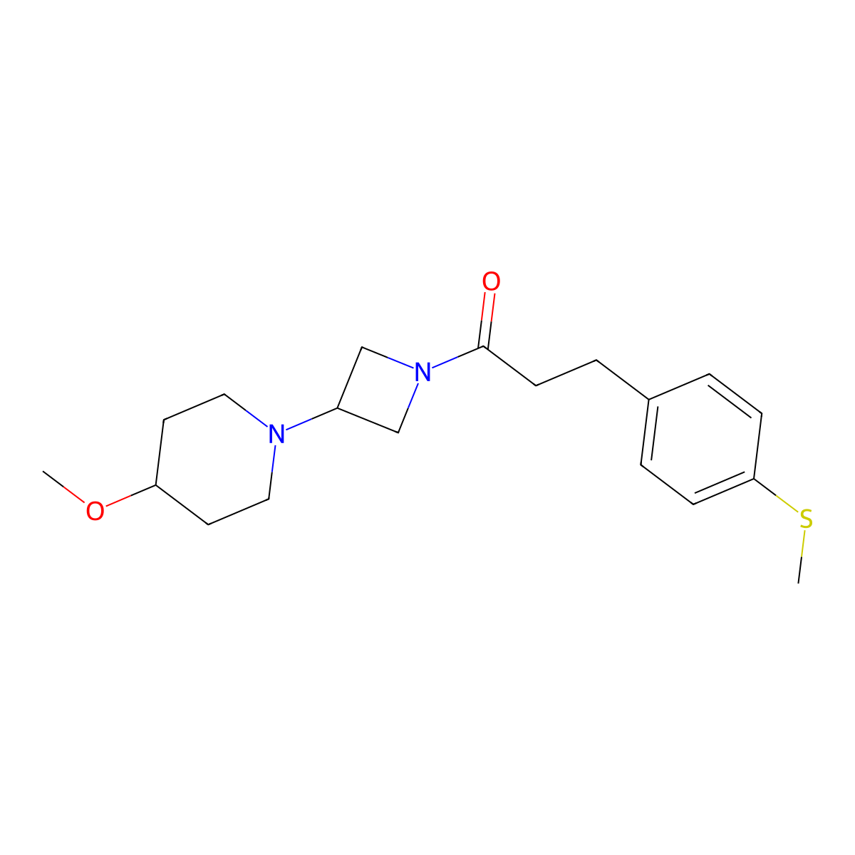 1-(3-(4-Methoxypiperidin-1-yl)azetidin-1-yl)-3-(4-(methylthio)phenyl)propan-1-one molecular structure, CAS 2034292-18-5