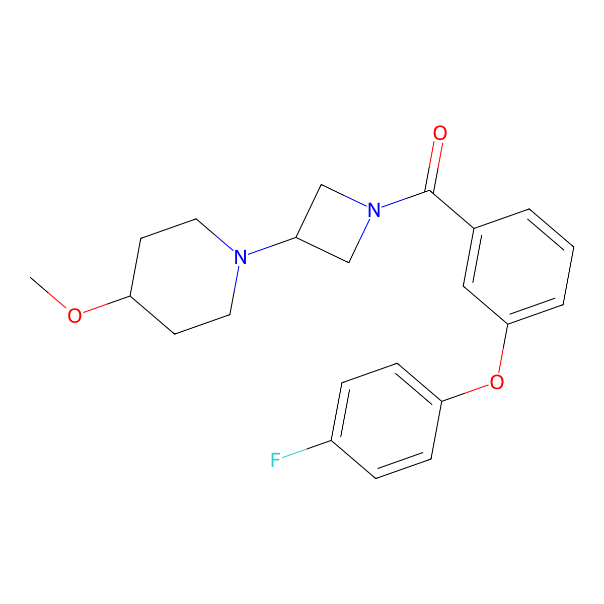 (3-(4-Fluorophenoxy)phenyl)(3-(4-methoxypiperidin-1-yl)azetidin-1-yl)methanone molecular structure, CAS 2034292-27-6