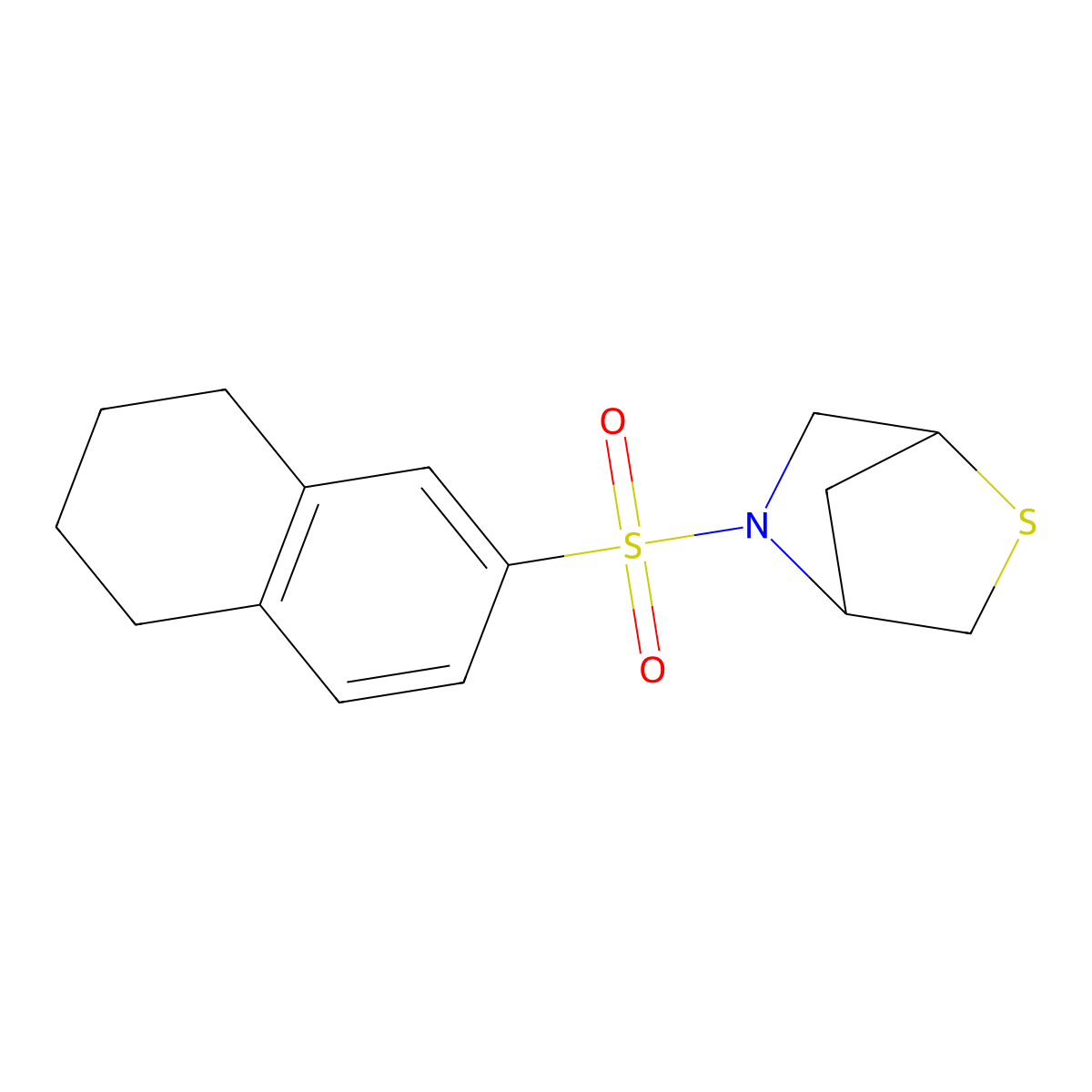 5-((5,6,7,8-Tetrahydronaphthalen-2-yl)sulfonyl)-2-thia-5-azabicyclo[2.2.1]heptane molecular structure, CAS 2034292-29-8