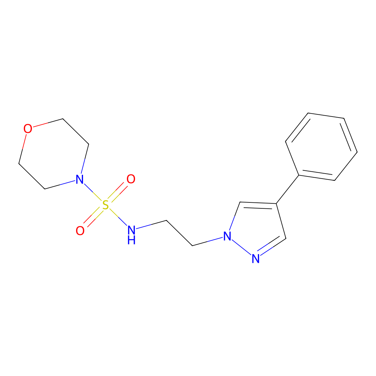N-[2-(4-phenyl-1H-pyrazol-1-yl)ethyl]morpholine-4-sulfonamide molecular structure, CAS 2034292-33-4