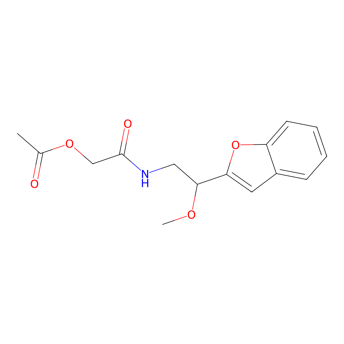 2-((2-(Benzofuran-2-yl)-2-methoxyethyl)amino)-2-oxoethyl acetate molecular structure, CAS 2034292-38-9