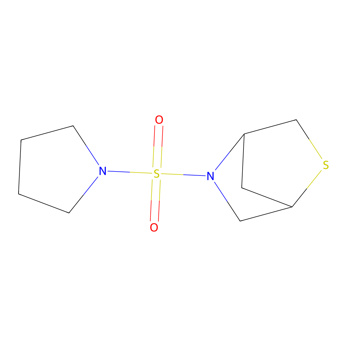 5-(Pyrrolidin-1-ylsulfonyl)-2-thia-5-azabicyclo[2.2.1]heptane molecular structure, CAS 2034292-50-5